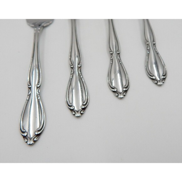 Oneida Strathmore Stainless Salad Forks Deluxe Glossy Flatware Set of 4 - Picture 5 of 10